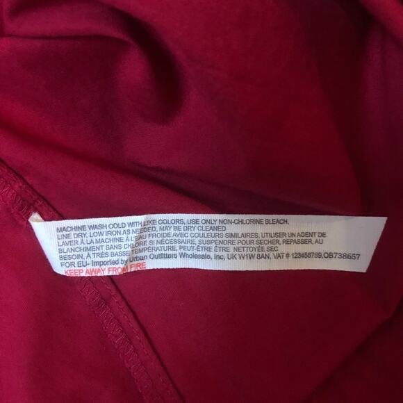 NEW Free People Red Long Sleeve Boho Mini Dress Small - Picture 13 of 13